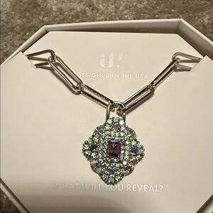 Elegant Silver and Purple Necklace